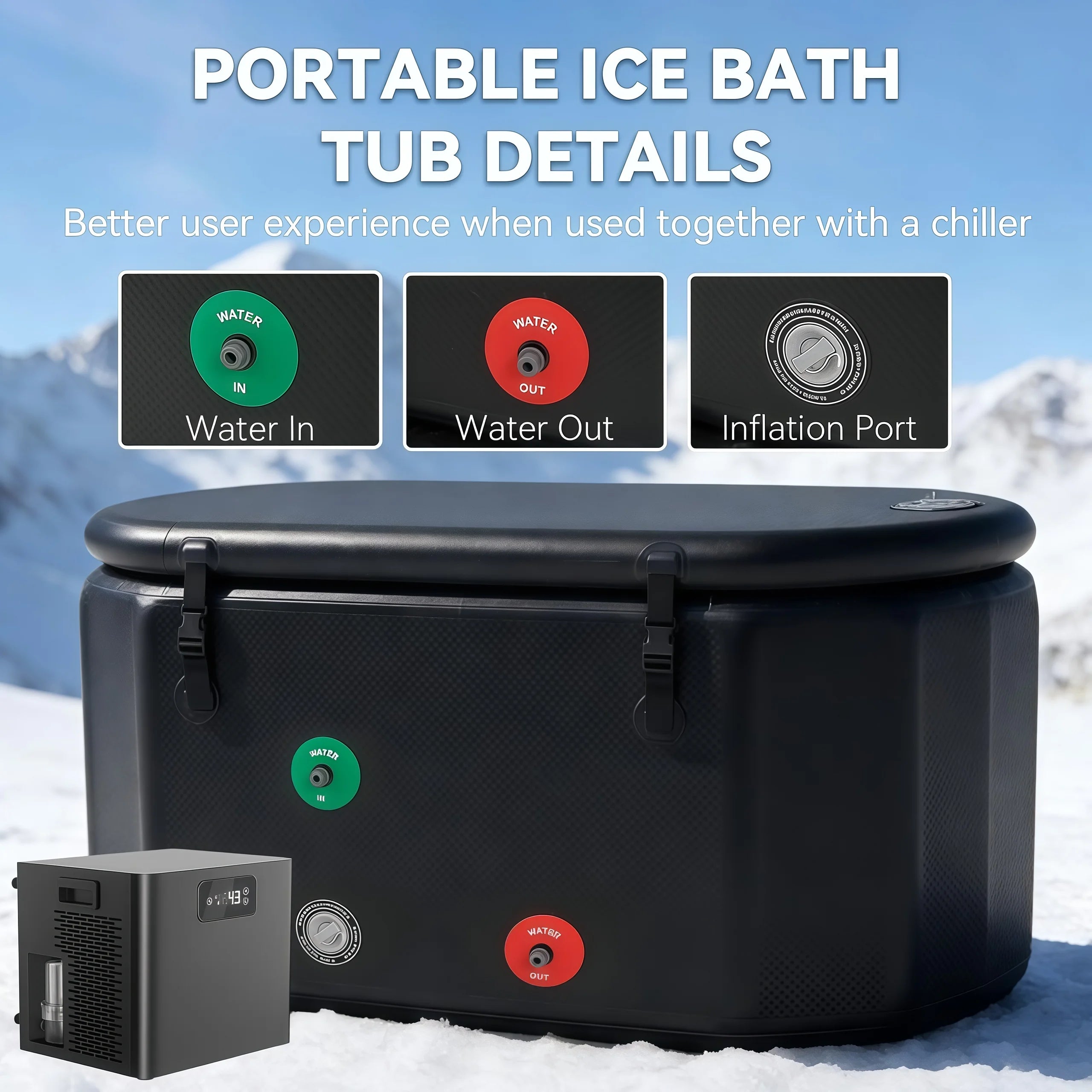 Coldera XL — Full-Body Ice Bath Tub (193 Gal)