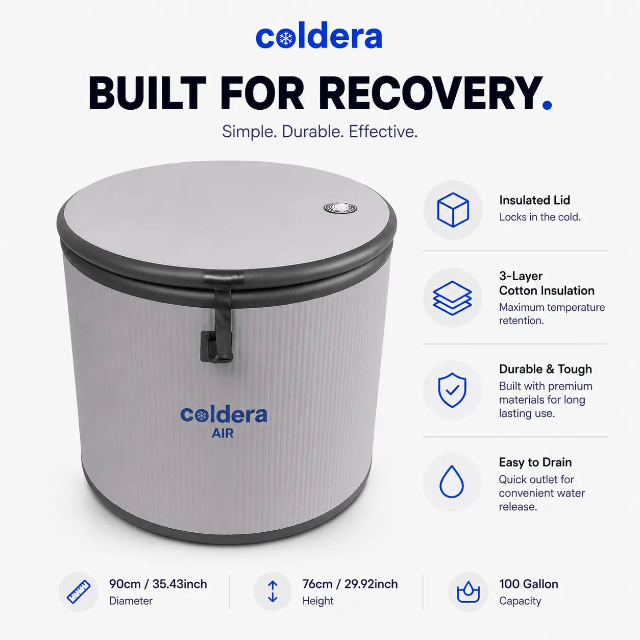 Coldera Air — Inflatable Cold Plunge Tub (100 Gal)