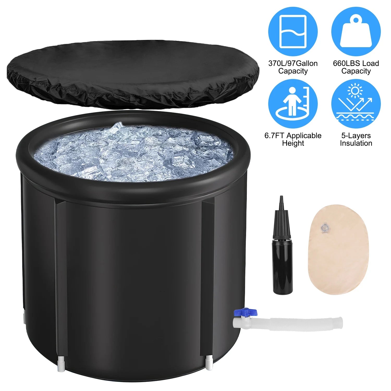 Coldera Core — Foldable Ice Bath Tub (97 Gal)